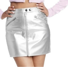 Load image into Gallery viewer, Wild Fable Metallic Silver Mini Skirt
