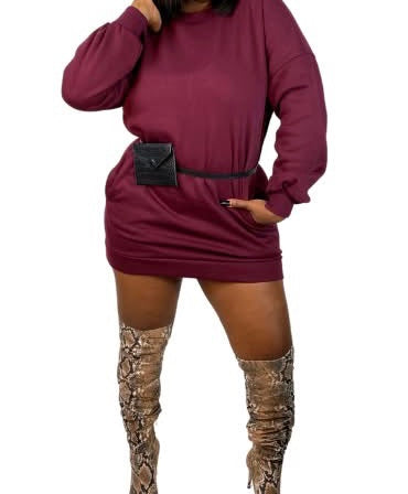 Oversized Sweatshirt Dark Burgundy