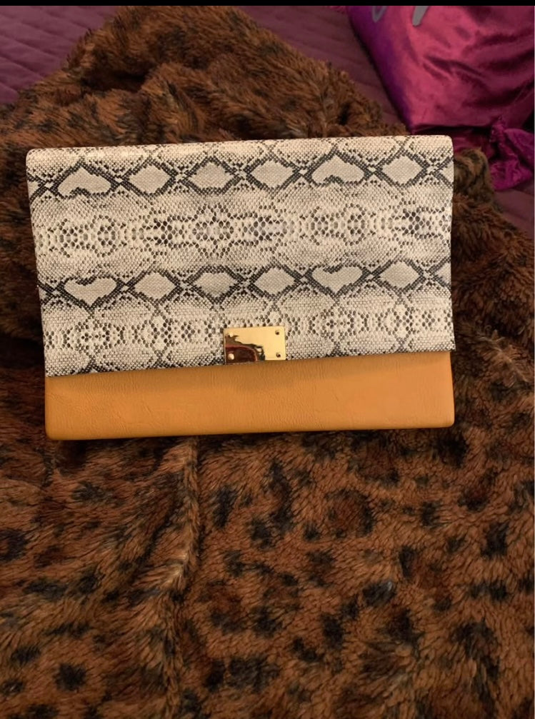 Snake Print Clutch