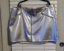 Load image into Gallery viewer, Wild Fable Metallic Silver Mini Skirt
