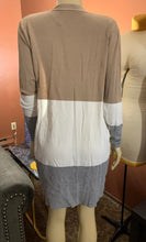 Load image into Gallery viewer, Tan/Gray Color Block Cardigan
