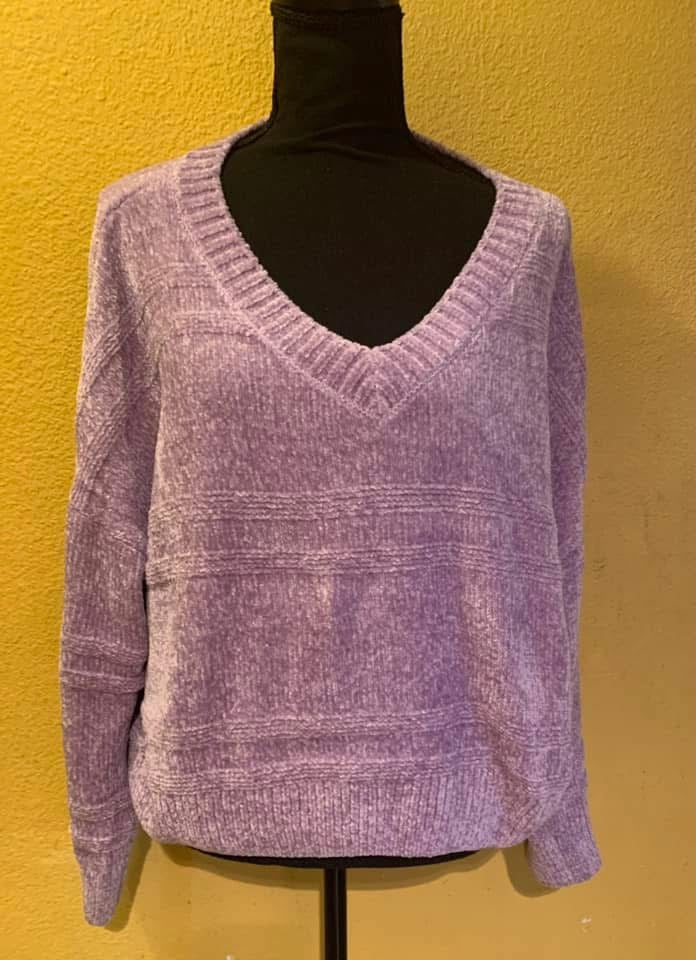 Purple V Neck sweater