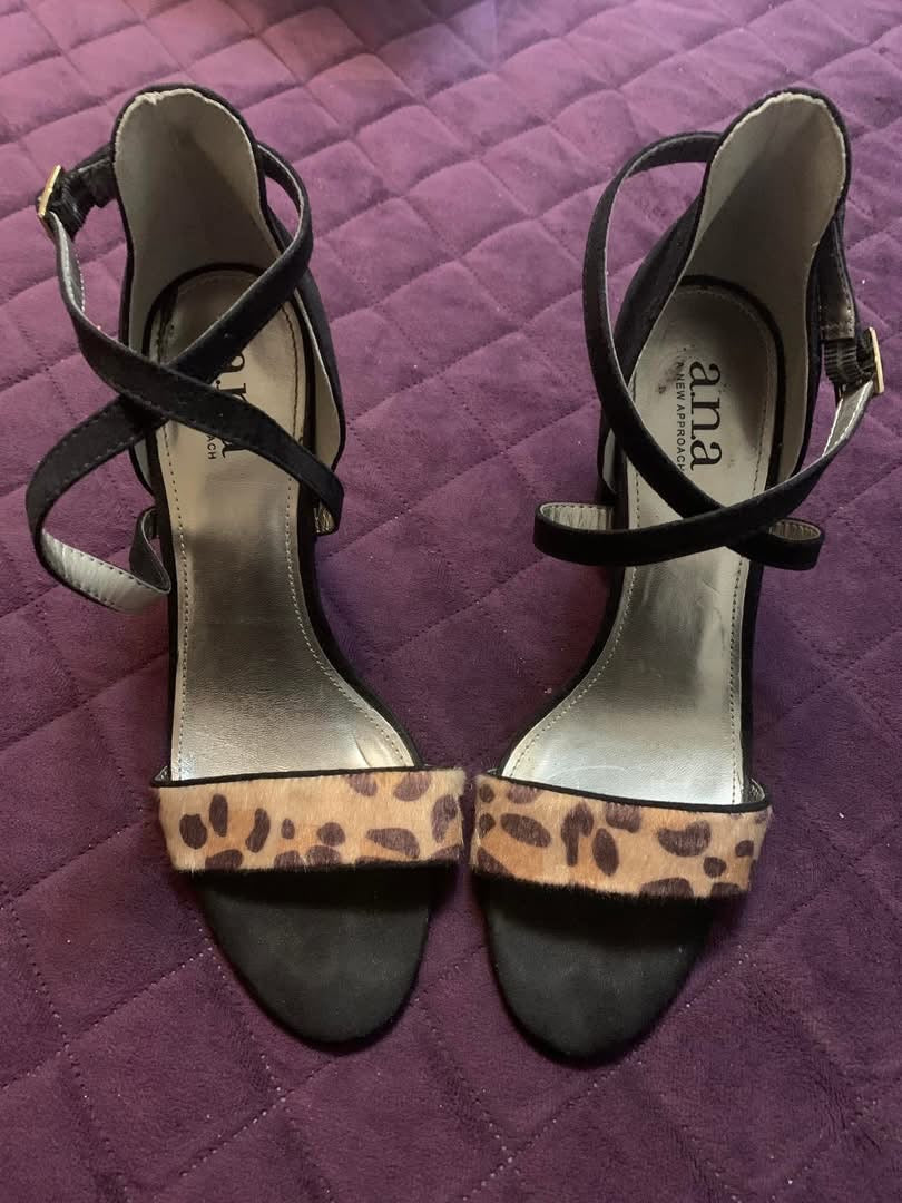 Animal print strap heels