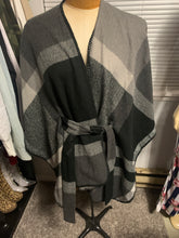 Load image into Gallery viewer, Plaid Belted Poncho
