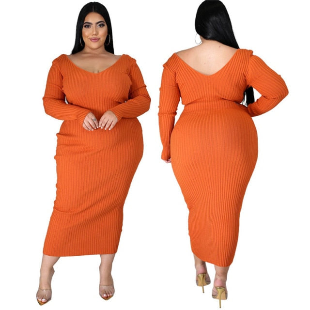 Plus Size Casual Winter Bodycon Fitting dress