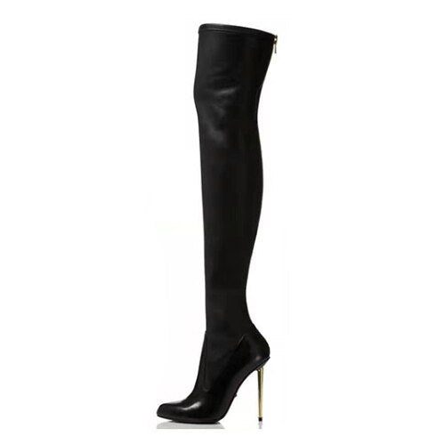 Back Zipper Over The Knee Boots