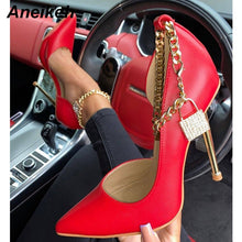 Load image into Gallery viewer, Classics Chain Pointed Toe Metal Heels
