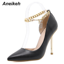 Load image into Gallery viewer, Classics Chain Pointed Toe Metal Heels

