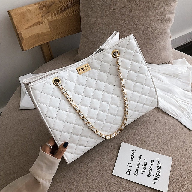 Diamond Lattice Shoulder Bag