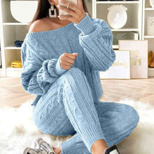 Load image into Gallery viewer, Plus Size Knitted Long Sleeve Sweater And Trousers Set
