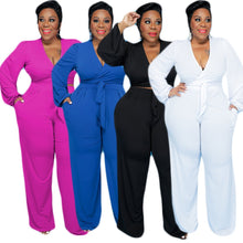 Load image into Gallery viewer, Two Piece Plus Size Long Sleeves Pants Set

